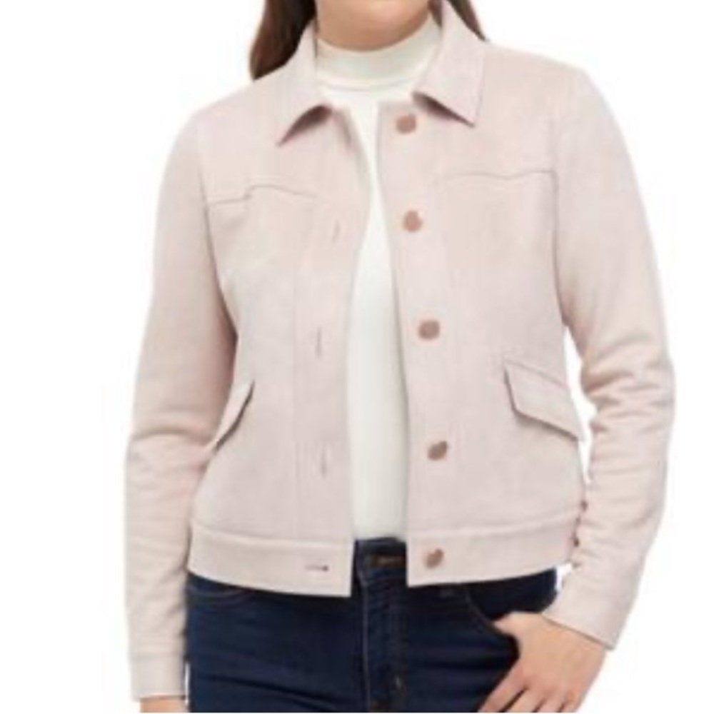 Anne Klein Women's 5 Button Jacket with Flap Pockets, Ballet, Size: XL